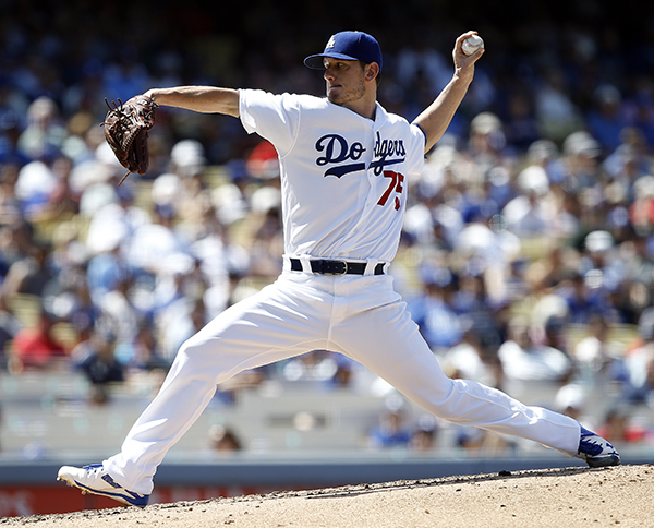 Grant Dayton pitching with the Los Angeles Dodgers.