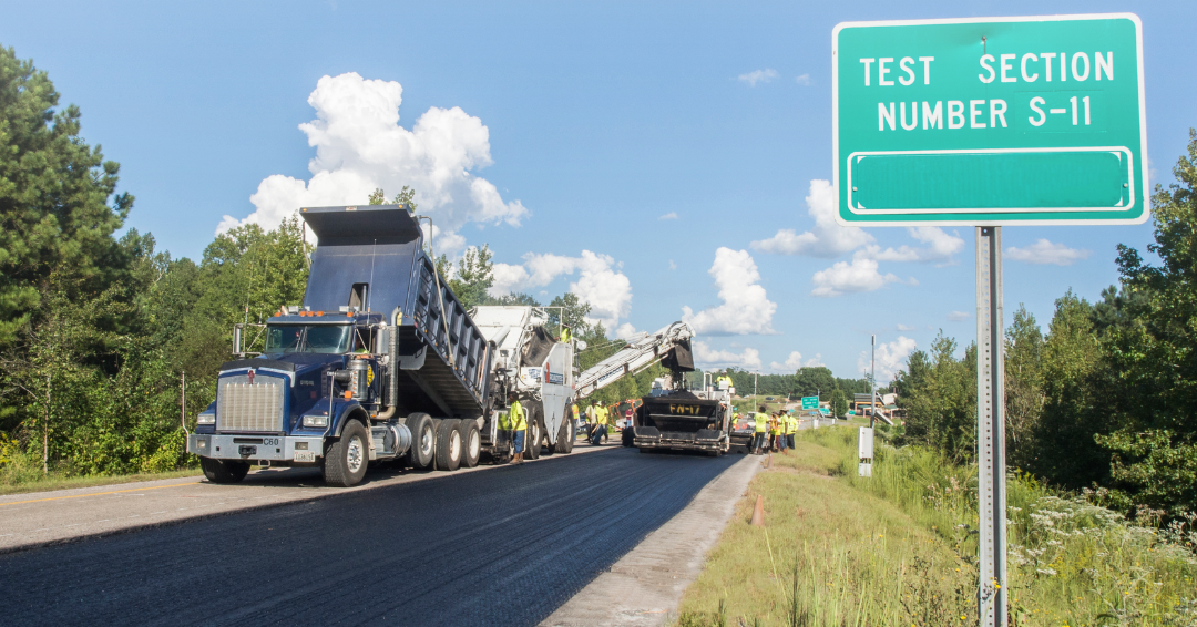 Construction and paving of the NCAT Test Track during the ninth research cycle, 2024-2027.